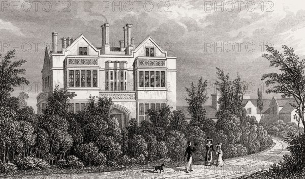 Sir H. Taylor's Villa, Regent's Park, London, UK, illustration by Th. H. Shepherd, 1826