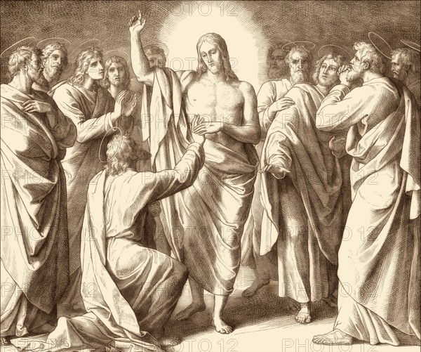 Doubting Thomas, New Testament, by Julius Schnorr von Carolsfeld, 1860