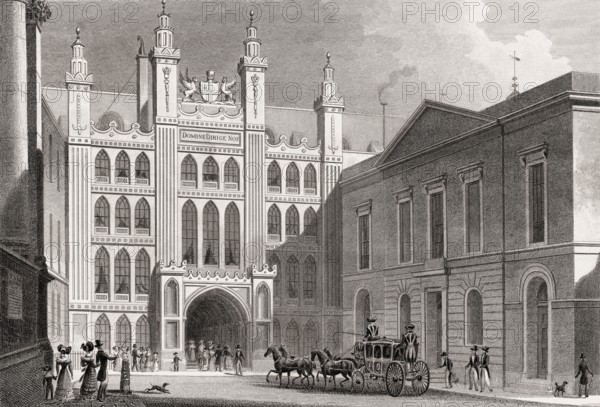 Guildhall, London, illustration by Th. H. Shepherd, 1828