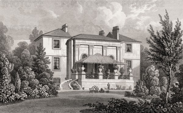 Albany Cottage, Regent's Park, London, UK, illustration by Th. H. Shepherd, 1826