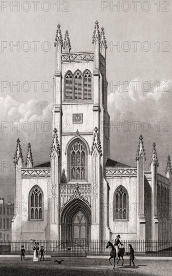 Saint Mark the Evangelist church, Pentonville, illustration by Th. H. Shepherd, 1828