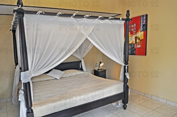 Room with double bed in bungalow complex near Denpasar, Bali, Indonesia, Asia