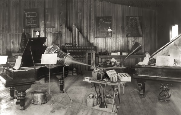 Edison‘s experimental development facility for the phonograph, Thomas Alva Edison, digitally edited