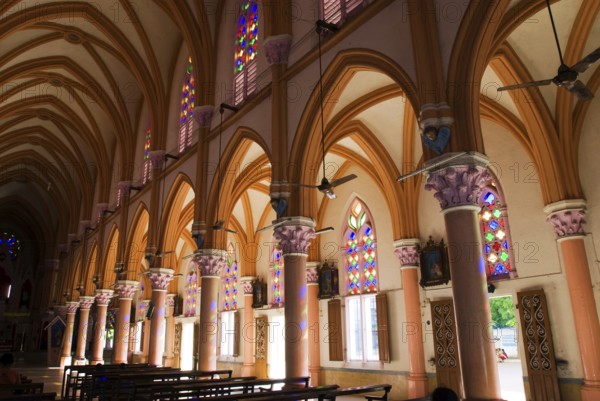 Interior, Saint Mary cathedral constructed in 1916, Madurai, Tamil Nadu, India, Asia