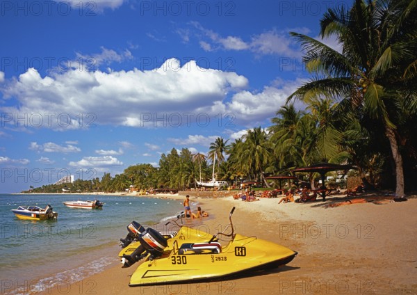 Beach, Jet-Ski, Motorboats, Holidaymakers, Pattaya, Thailand, Asia