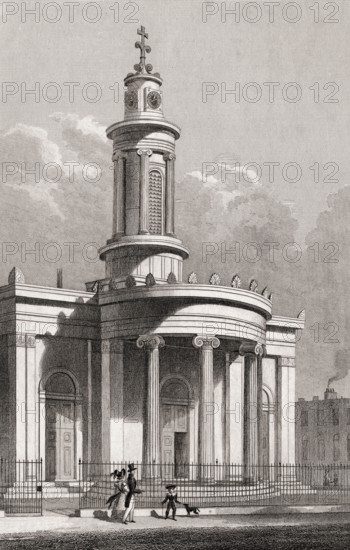 All Saints Cathedral, Camden Street, London, illustration by Th. H. Shepherd, 1828