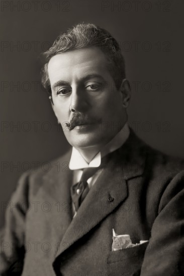 Giacomo Puccini, 1858 –1924, Italian composer, digitally edited according to a photograph