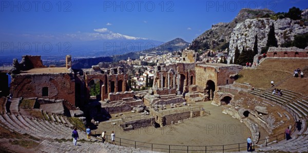 Greco-Roman theatre, Taormina, Sicily, Italy, Europe