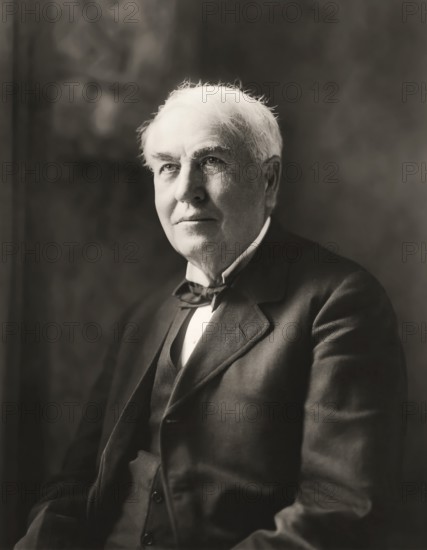 Portrait of Thomas Alva Edison, 1847, 1931, American inventor, c. 1922, digitally