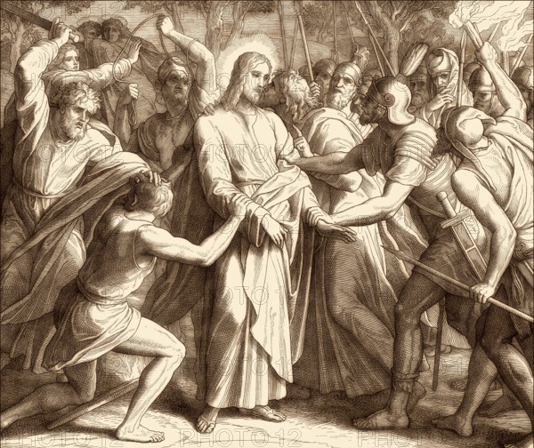 Arrest of Jesus, New Testament, by Julius Schnorr von Carolsfeld, 1860