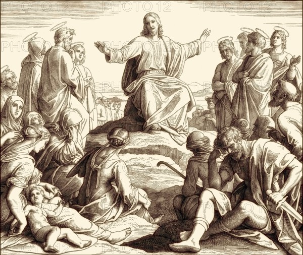The Sermon on the Mount, New Testament, by Julius Schnorr von Carolsfeld, 1860