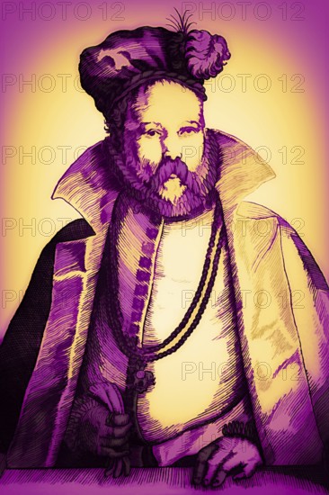 Tycho Brahe, 1546 – 1601, Danish astronomer and writer, digitally altered