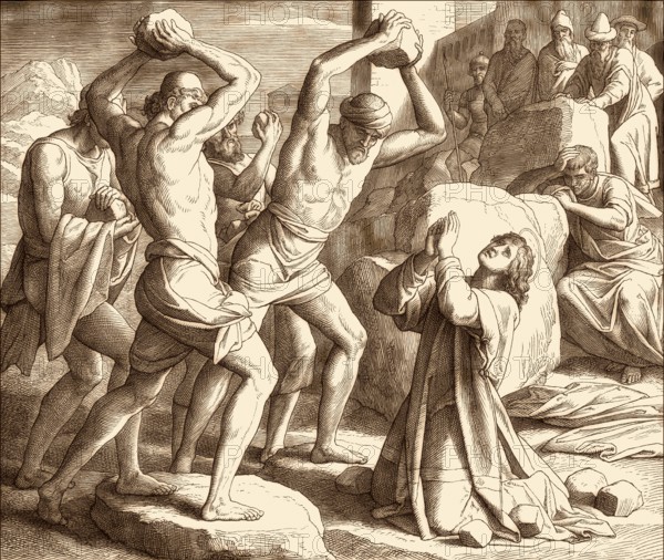 Stoning of Stephen, New Testament, by Julius Schnorr von Carolsfeld, 1860