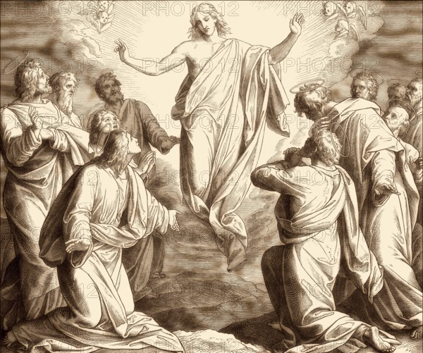 The Ascension of Jesus, New Testament, by Julius Schnorr von Carolsfeld, 1860