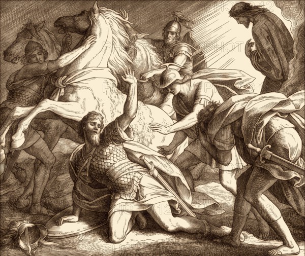 The conversion of Paul the Apostle, New Testament, by Julius Schnorr von Carolsfeld, 1860