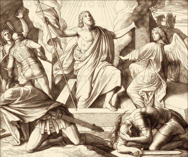 The Resurrection of Jesus, New Testament, by Julius Schnorr von Carolsfeld, 1860
