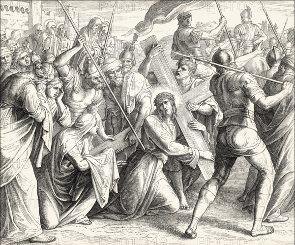 Christ Carrying the Cross, New Testament, by Julius Schnorr von Carolsfeld, 1860