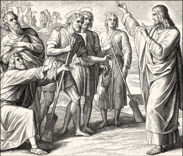 The calling of the disciples, New Testament, by Julius Schnorr von Carolsfeld, 1860