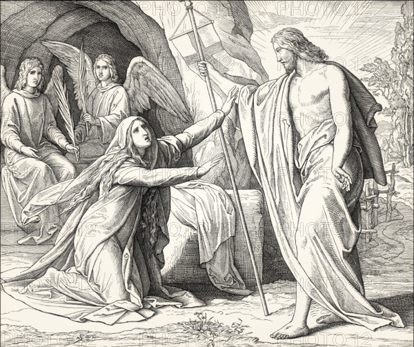 Jesus Appears to Mary Magdalene, New Testament, by Julius Schnorr von Carolsfeld, 1860