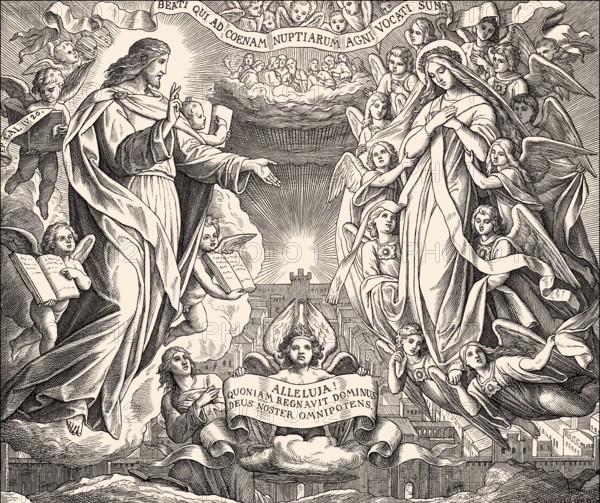 The New Jerusalem, Book of Revelation, New Testament, by Julius Schnorr von Carolsfeld, 1860