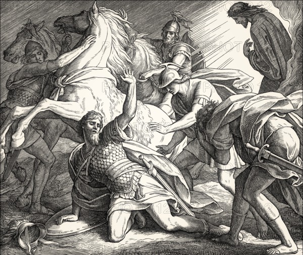 The conversion of Paul the Apostle, New Testament, by Julius Schnorr von Carolsfeld, 1860