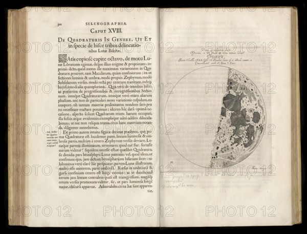 Selenographia, description of the moon, book by Johannes Hevelius, 1647
