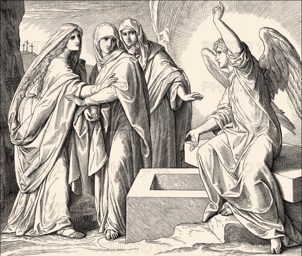 The Empty Tomb, New Testament, by Julius Schnorr von Carolsfeld, 1860
