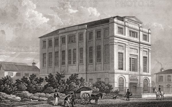 Buildings, Highfield, Camden Road, London, illustration by Th. H. Shepherd, 1828