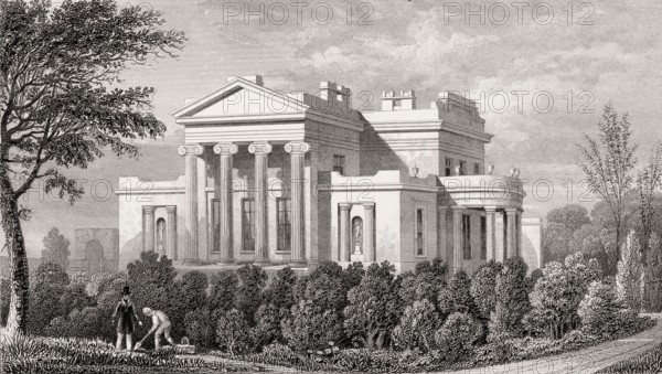 Villa in the Regent's Park, London, UK, illustration by Th. H. Shepherd, 1826