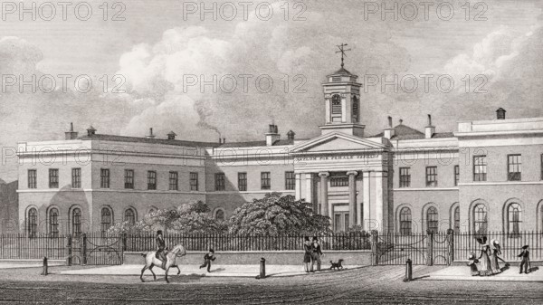 The Female Orphan Asylum, London, illustration by Th. H. Shepherd, 1828