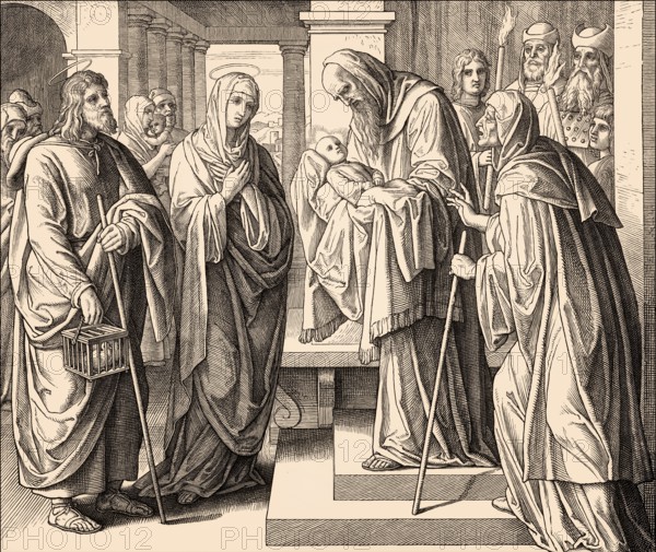 Simeon and Anna recognize Jesus, by Julius Schnorr von Carolsfeld