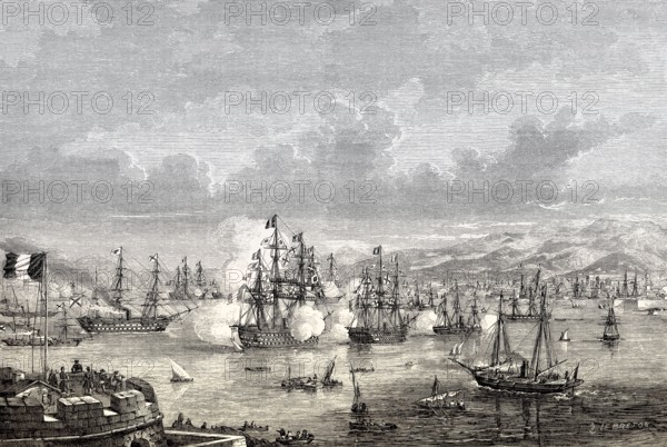 The arrival of the Russian fleet with Grand Duke Konstantin Nikolaevich of Russia, in Toulon