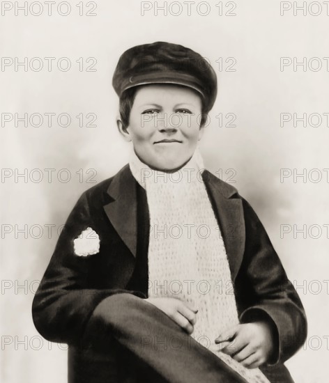 Portrait of Thomas Alva Edison at age of 14 years, digitally edited