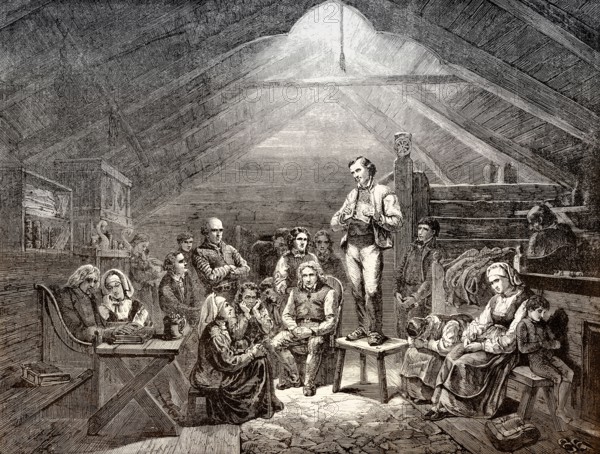 Meeting with Hans Nielsen Hauge, 1771 – 1824, Norwegian Haugean movement or Haugeanism