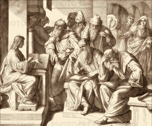 Twelve years old Jesus at the Temple, by Julius Schnorr von Carolsfeld