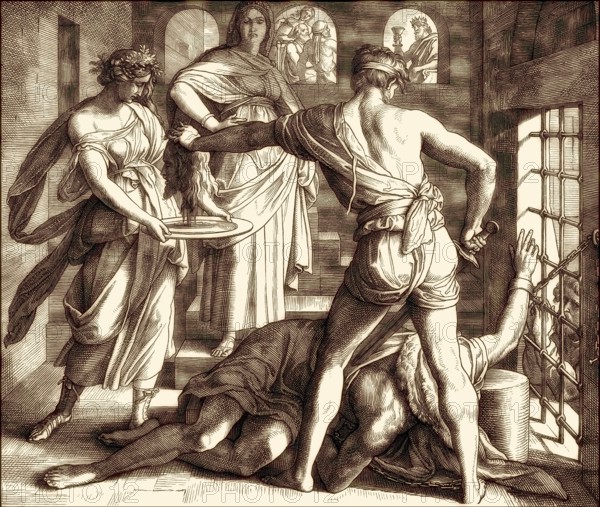The Beheading of John the Baptist, New Testament, by Julius Schnorr von Carolsfeld, 1860