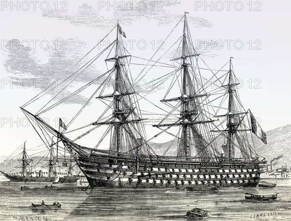 Sailing warship La Bretagne, FS Bretagne, French Navy, 1855