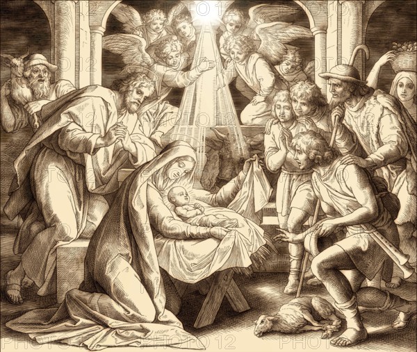 The birth of Jesus Christ, by Julius Schnorr von Carolsfeld