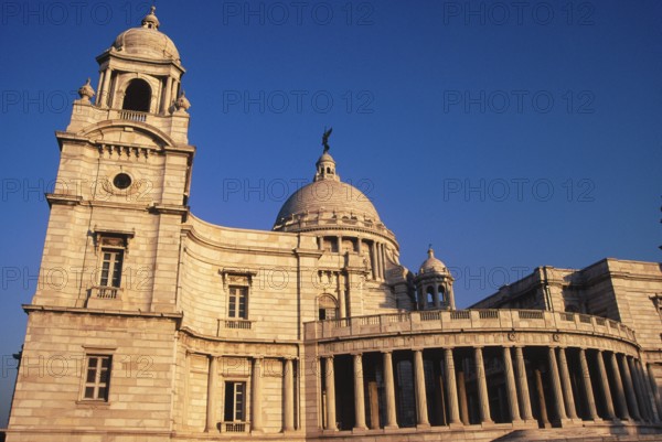 Side view of Victoria Memorial, Built between 1906 and 1921 in memory of Queen Victoria Topped with