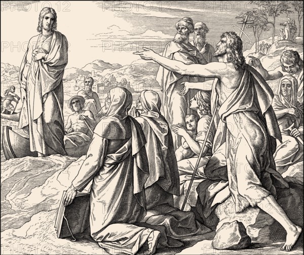 Witness of John the Baptist, New Testament, by Julius Schnorr von Carolsfeld, 1860