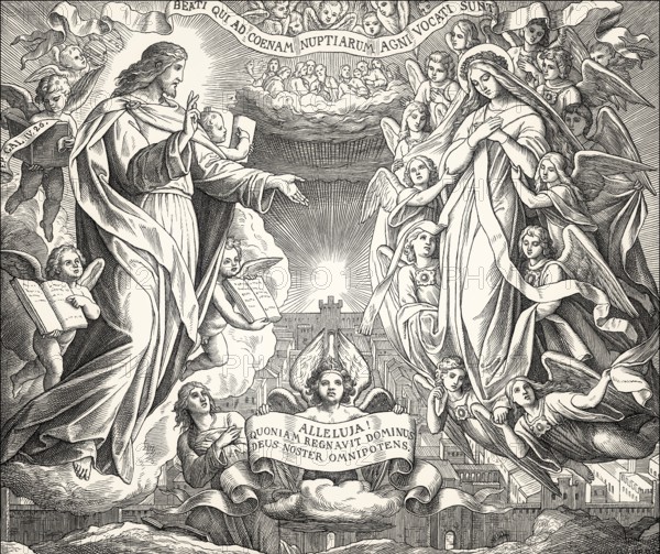 The New Jerusalem, Book of Revelation, New Testament, by Julius Schnorr von Carolsfeld, 1860