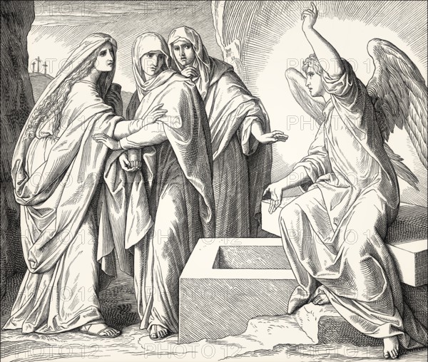 The Empty Tomb, New Testament, by Julius Schnorr von Carolsfeld, 1860