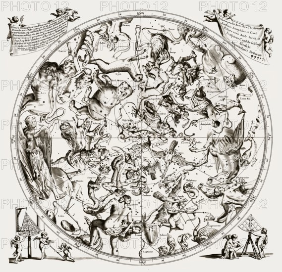 Firmamentum Sobiescianum, sive uranographia, Prodromus Astronomiae, by Johannes Hevelius, 1690