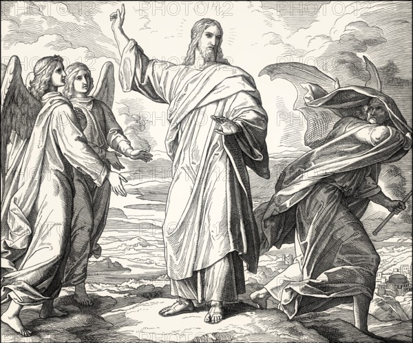 The temptation of Christ, New Testament, by Julius Schnorr von Carolsfeld, 1860