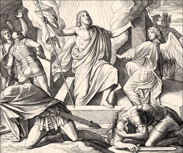 The Resurrection of Jesus, New Testament, by Julius Schnorr von Carolsfeld, 1860