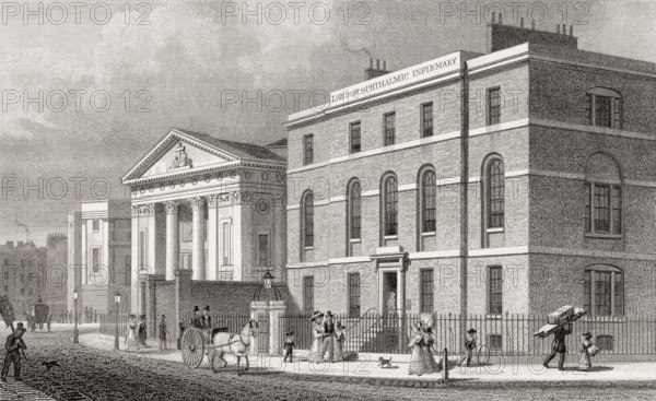 London Ophthalmic Infirmary, London, illustration by Th. H. Shepherd, 1828