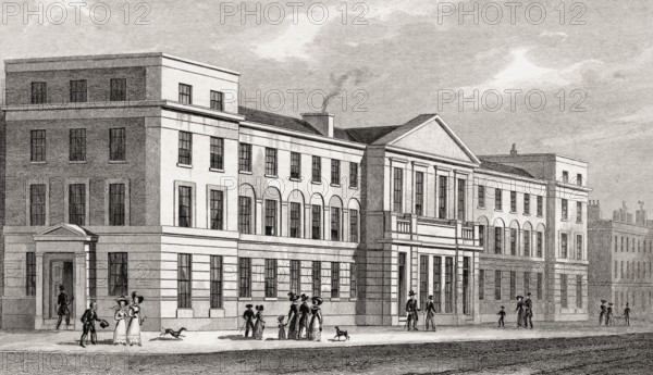 College of the London Missionary Society, London, illustration by Th. H. Shepherd, 1826