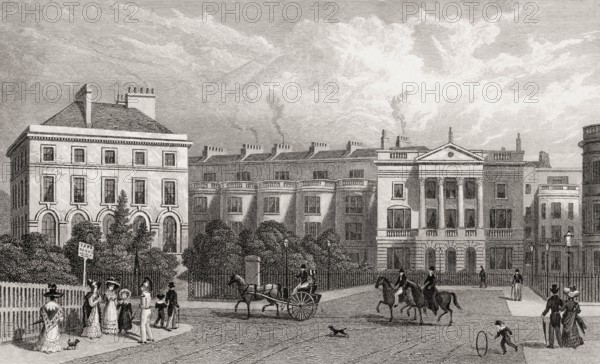 St Andrews Place, Regent's Park, London, UK, illustration by Th. H. Shepherd, 1826