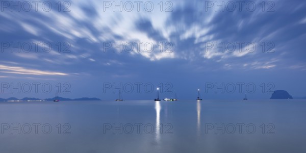 After sunset at Charlie Beach, Koh Mook Island, Andaman Sea, Thailand, Southeast Asia, Asia