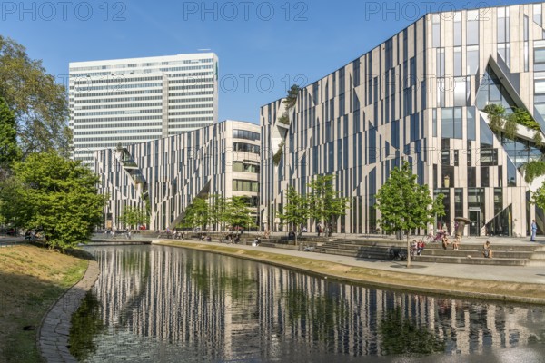 Modern architecture of the Kö-Bogen and Dreischeibenhaus building complex, state capital